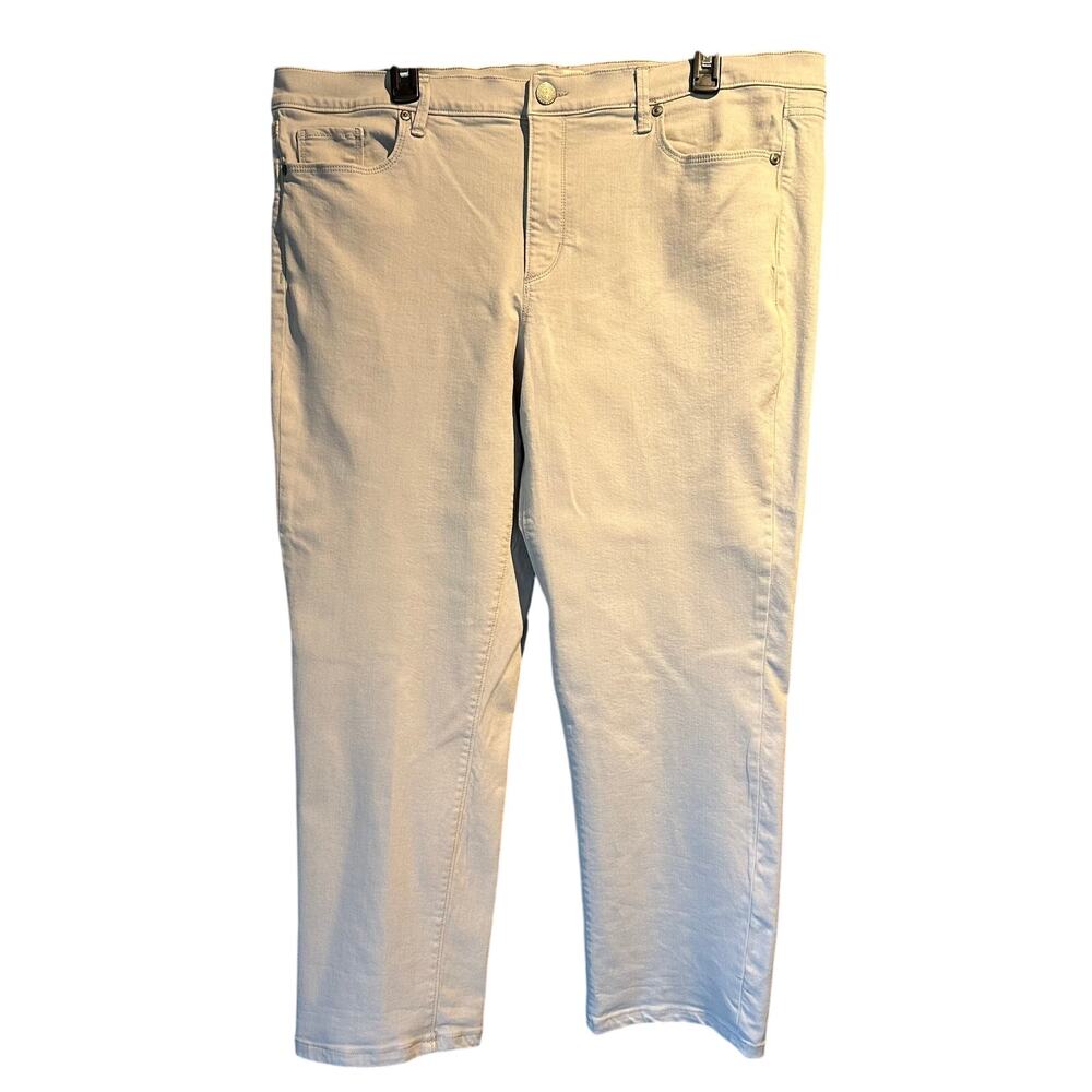 Loft Outlet Size 16 Light Gray Capri Jeans Stretchy Comfy Everyday Casual